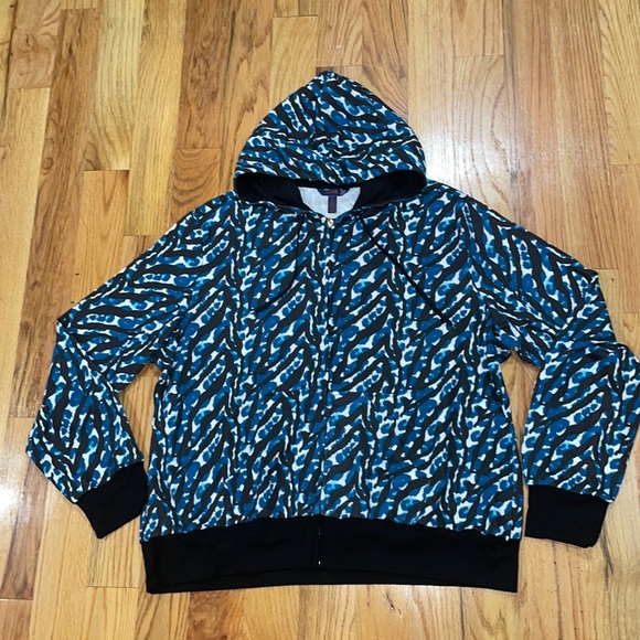 NEW DEREON Rhinestone Animal Leopard Zebra  STUD bling Hoodie 3X 22 24 PLUS SIZE - Picture 4 of 17